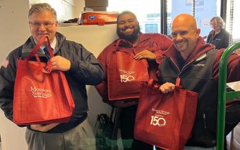 Chicopee Mayor John Vieau, Walter Rice and Dan Moriarty of Monson Savings
