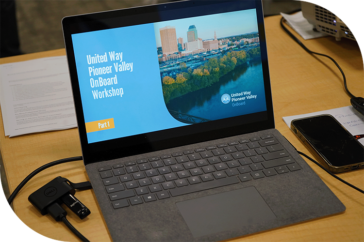 Laptop with presentation