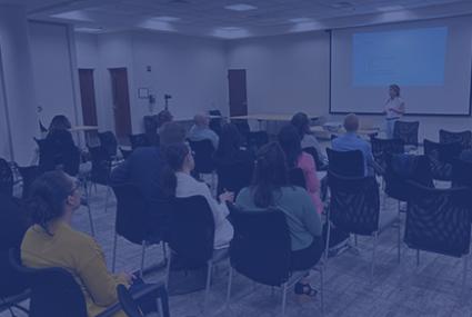 People attending a training