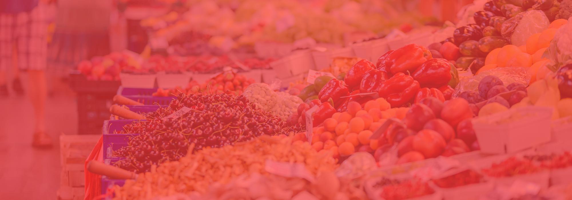 Produce in a grocery store