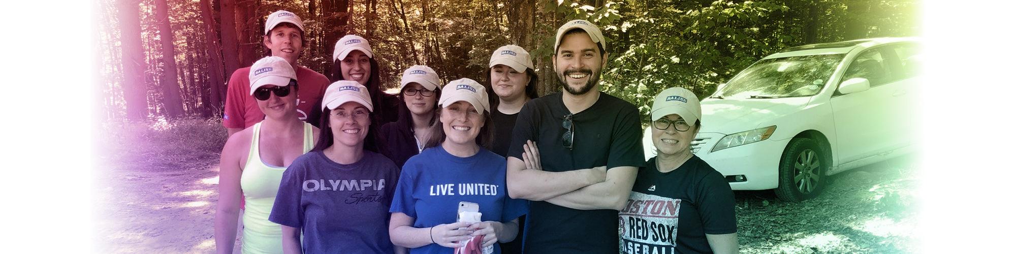 Group of employees volunteering