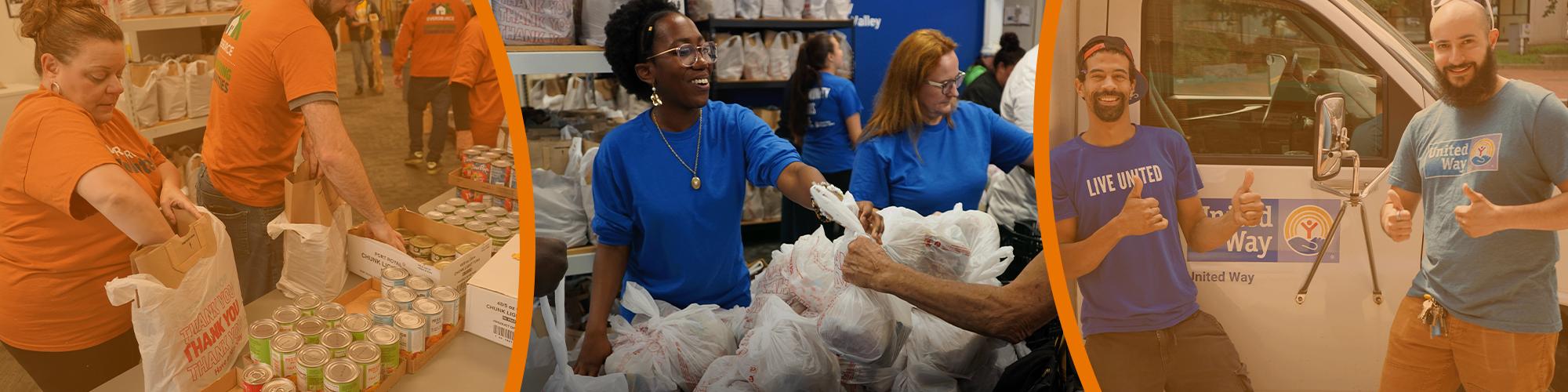Pictures of pantry volunteers