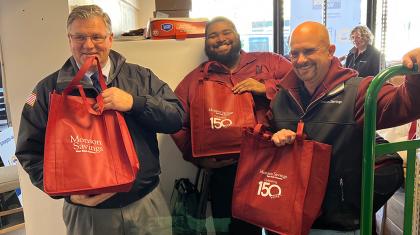 Chicopee Mayor John Vieau, Walter Rice and Dan Moriarty of Monson Savings