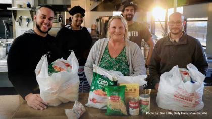 UWPV Staff and Stacy Graves of HCC posing at the Holyoke Community Cupboard